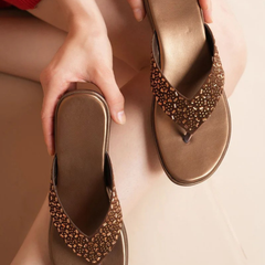 SheTop Embellished Round Toe Heels