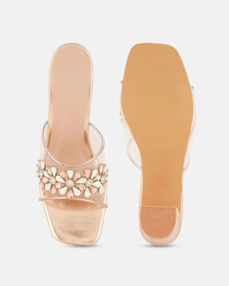 SheTop Women Embellished Block Sandals