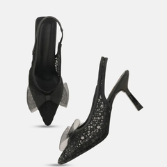 SheTop Women Pointed Toe Kitten Heels with Bows
