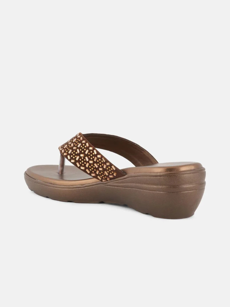 SheTop Embellished Round Toe Heels