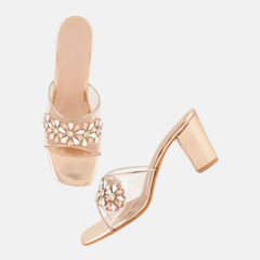 SheTop Women Embellished Block Sandals