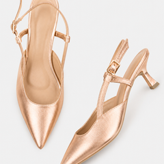 SheTop RoseGold Party Heels