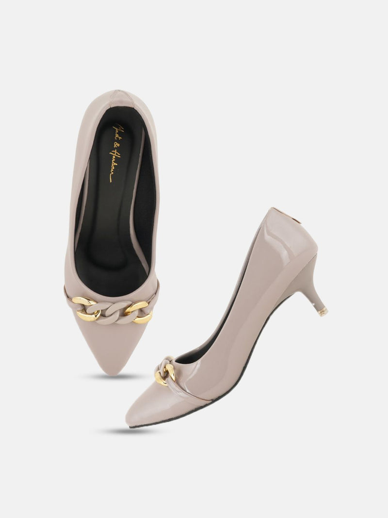 Mast & Harbour Women Party Slim Heeled Pumps with Western - Embellished