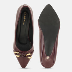 Mast & Harbour Women Pointed Toe Kitten Heel Pumps