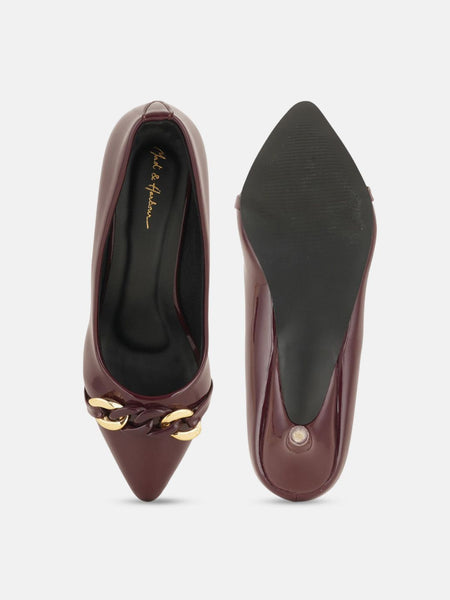 Mast & Harbour Women Pointed Toe Kitten Heel Pumps