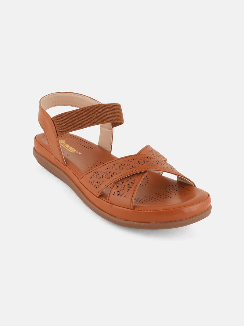 The Roadster Lifestyle Co. Women Textured Open Toe Flats with Laser Cuts