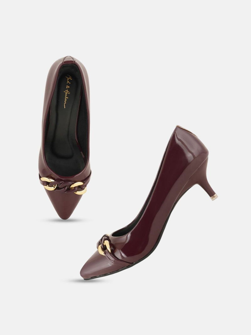 Mast & Harbour Women Pointed Toe Kitten Heel Pumps