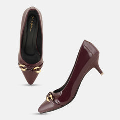 Mast & Harbour Women Pointed Toe Kitten Heel Pumps