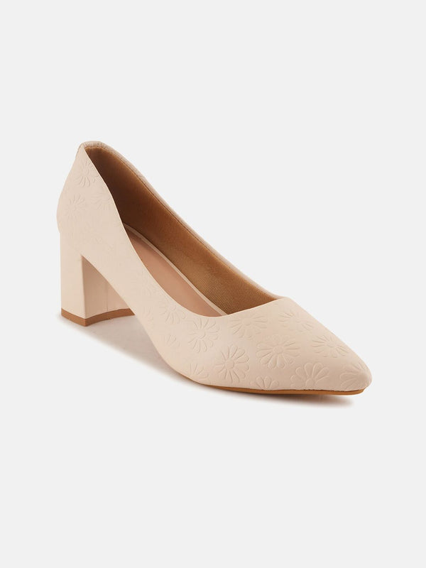 Mast & Harbour Textured Block Heel Pumps