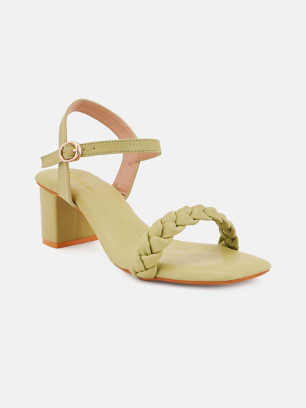 Mast & Harbour Textured Open Toe Block Heels