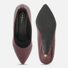 Mast & Harbour Women Textured Slim Heeled Pumps